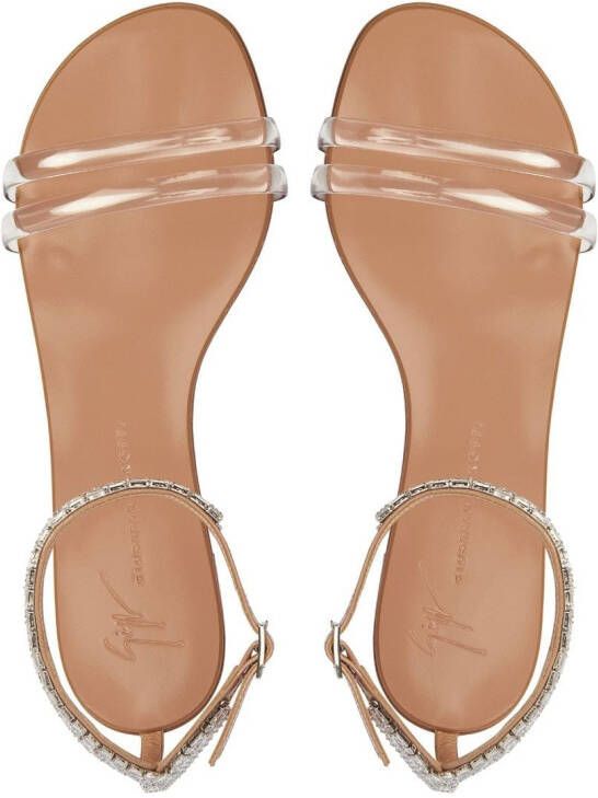 Giuseppe Zanotti Sandalen verfraaid met kristallen Zilver