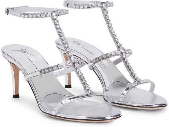 Giuseppe Zanotti Sandalen verfraaid met kristallen Zilver