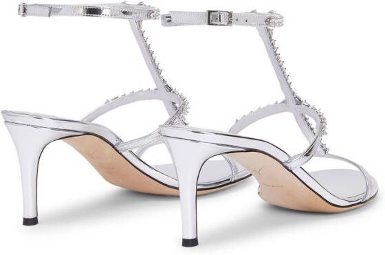 Giuseppe Zanotti Sandalen verfraaid met kristallen Zilver