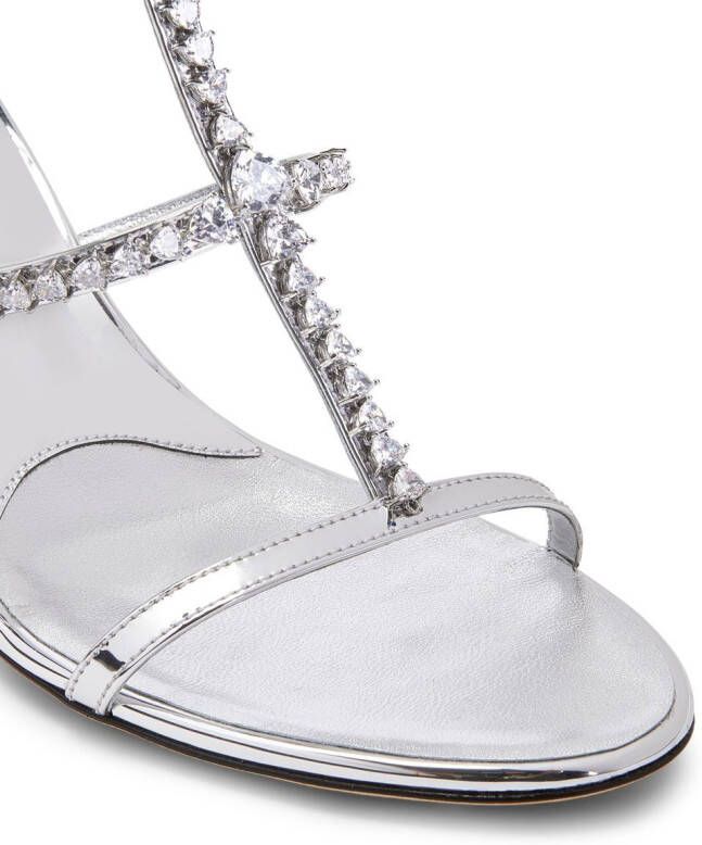 Giuseppe Zanotti Sandalen verfraaid met kristallen Zilver