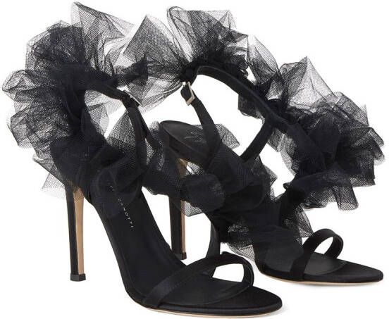 Giuseppe Zanotti Satijnen sandalen Zwart