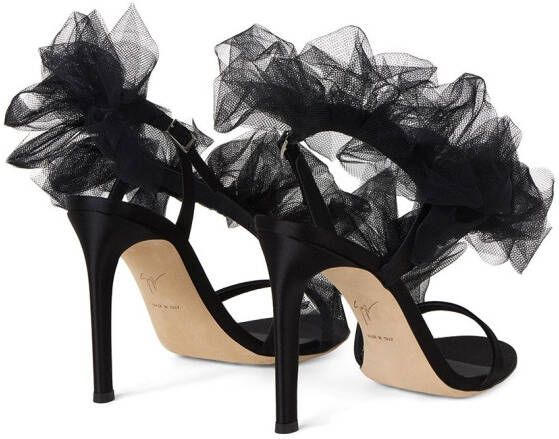 Giuseppe Zanotti Satijnen sandalen Zwart