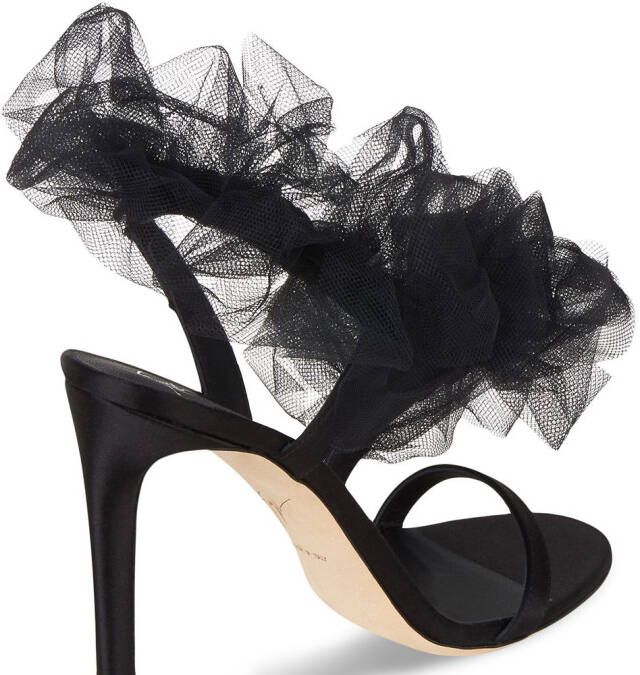 Giuseppe Zanotti Satijnen sandalen Zwart