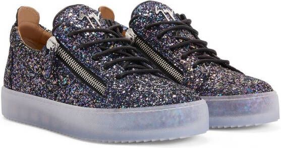 Giuseppe Zanotti Sneakers verfraaid met pailletten Blauw