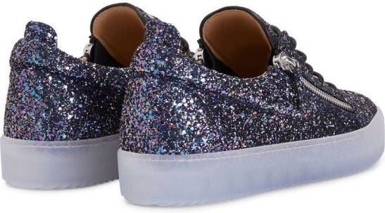 Giuseppe Zanotti Sneakers verfraaid met pailletten Blauw