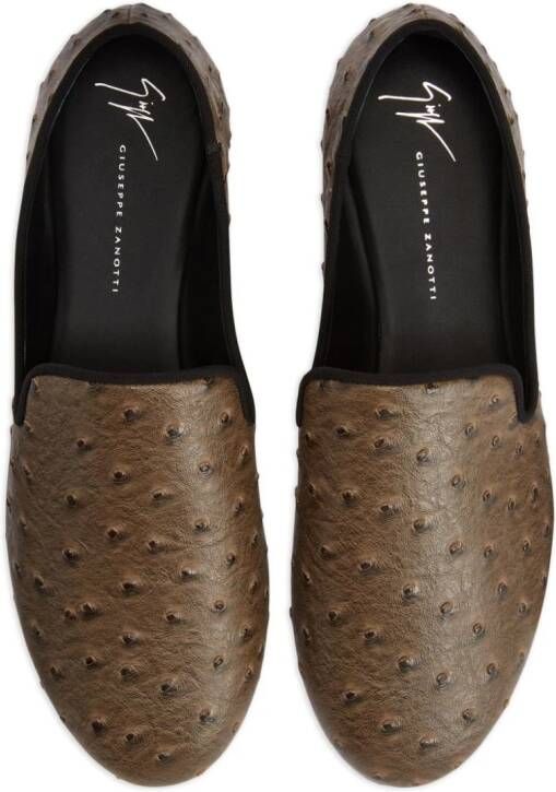 Giuseppe Zanotti Seymour leren loafers Bruin