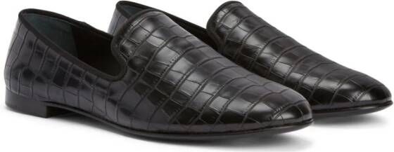 Giuseppe Zanotti Seymour leren loafers Zwart