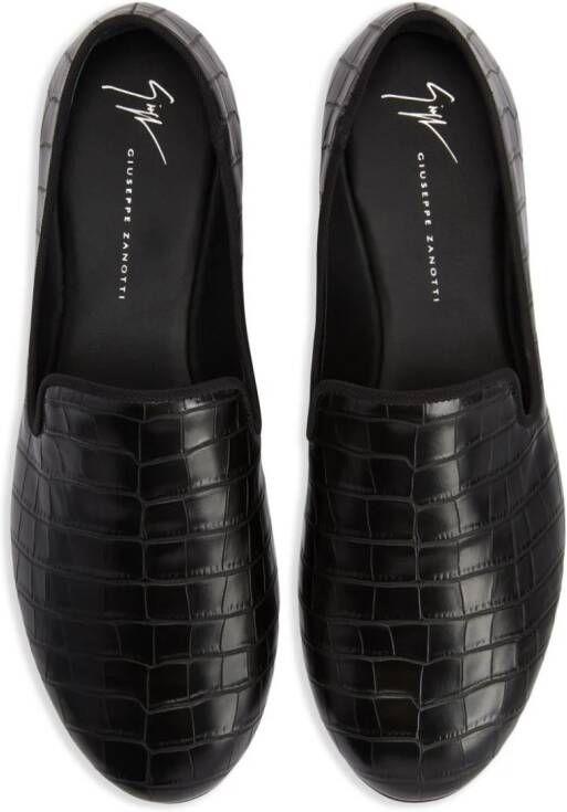 Giuseppe Zanotti Seymour leren loafers Zwart