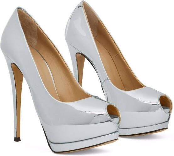 Giuseppe Zanotti Sharon pumps met open neus Zilver