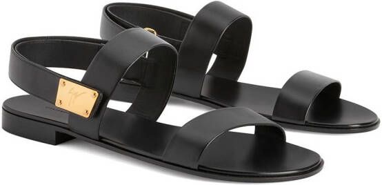 Giuseppe Zanotti Shaun sandalen met logoplakkaat Zwart