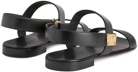 Giuseppe Zanotti Shaun sandalen met logoplakkaat Zwart