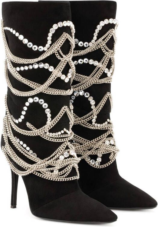 Giuseppe Zanotti Sheena verfraaide laarzen Zwart