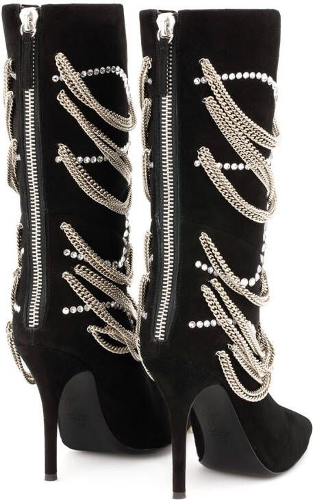 Giuseppe Zanotti Sheena verfraaide laarzen Zwart
