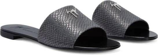 Giuseppe Zanotti Shirley leren slippers Grijs