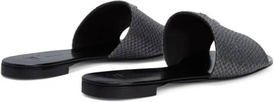 Giuseppe Zanotti Shirley leren slippers Grijs