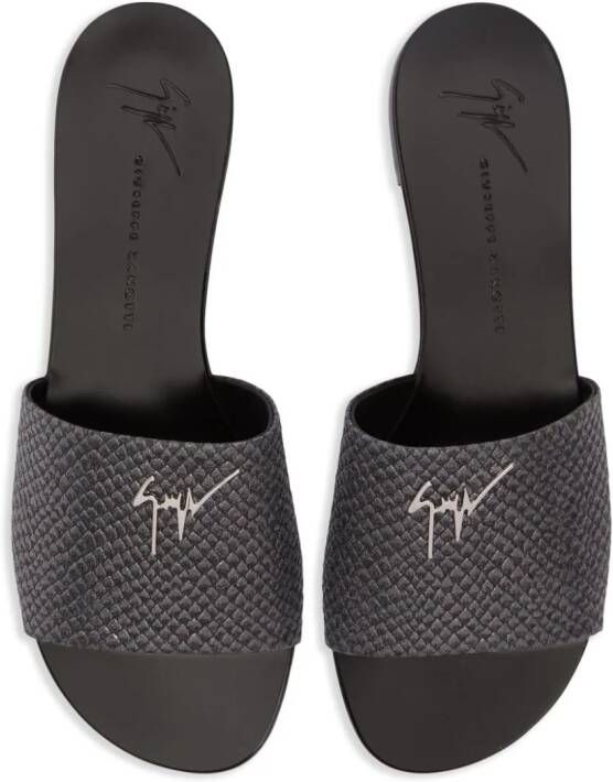 Giuseppe Zanotti Shirley leren slippers Grijs