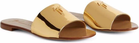 Giuseppe Zanotti Shirley metallic slippers Goud