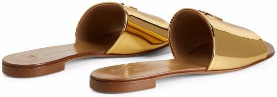 Giuseppe Zanotti Shirley metallic slippers Goud