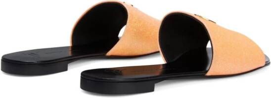 Giuseppe Zanotti Shirley slippers met glitter Oranje