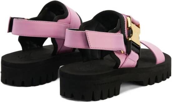 Giuseppe Zanotti Shyan leren sandalen met gesp Roze