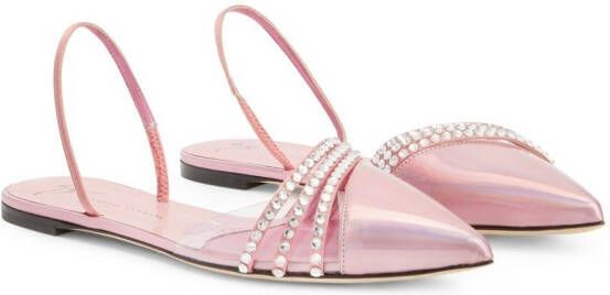 Giuseppe Zanotti Slingback pumps verfraaid met stras Roze