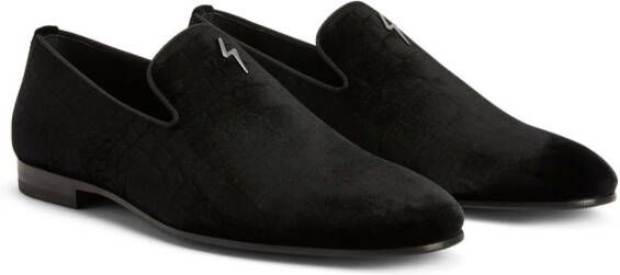 Giuseppe Zanotti Fluwelen loafers Zwart