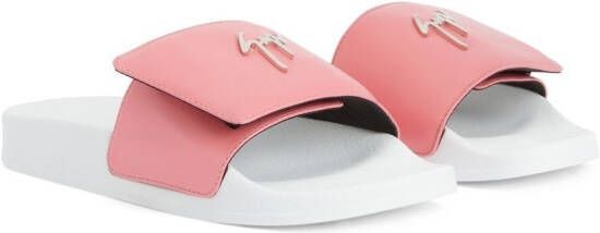 Giuseppe Zanotti Slippers met klittenband Roze