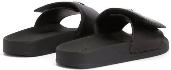 Giuseppe Zanotti Slippers met klittenband Zwart