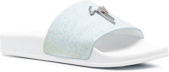 Giuseppe Zanotti Slippers met logo Blauw