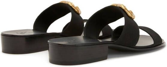 Giuseppe Zanotti Slippers met logoplakkaat Zwart