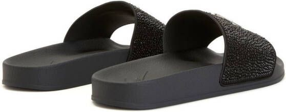 Giuseppe Zanotti Slippers met logoplakkaat Zwart