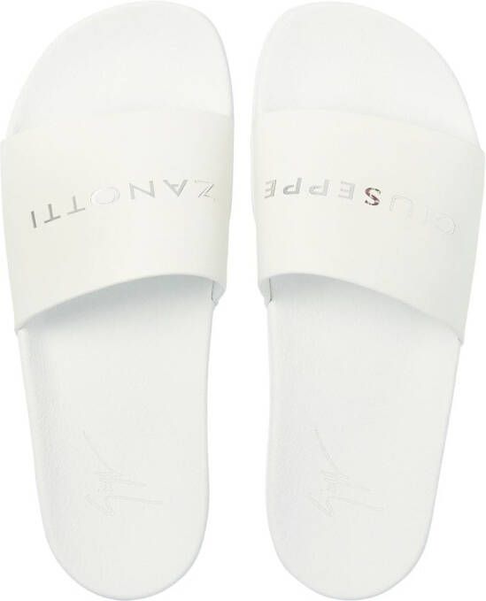 Giuseppe Zanotti Slippers met logoprint Wit