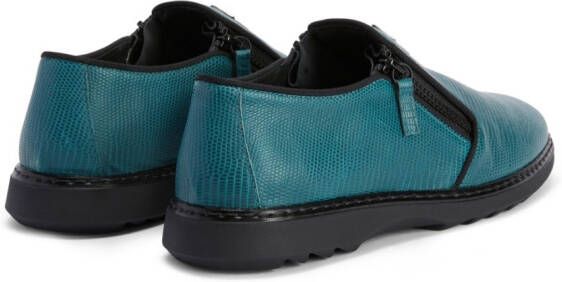 Giuseppe Zanotti Loafers met slangenleer-effect Blauw