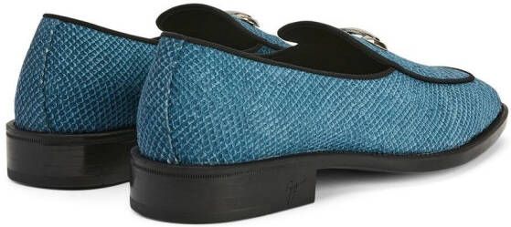 Giuseppe Zanotti Loafers met slangen-effect Blauw