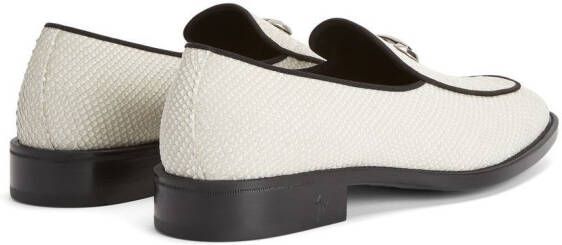 Giuseppe Zanotti Loafers met slangen-effect Wit