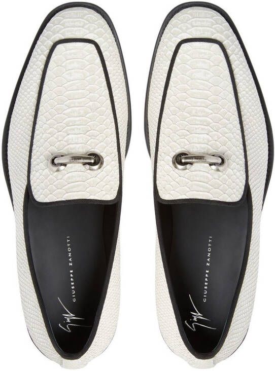 Giuseppe Zanotti Loafers met slangen-effect Wit