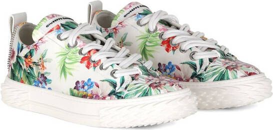 Giuseppe Zanotti Sneakers met bloemenprint Wit
