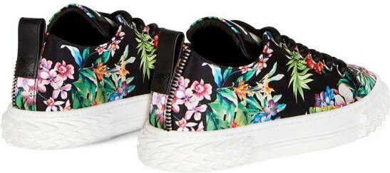 Giuseppe Zanotti Sneakers met bloemenprint Zwart