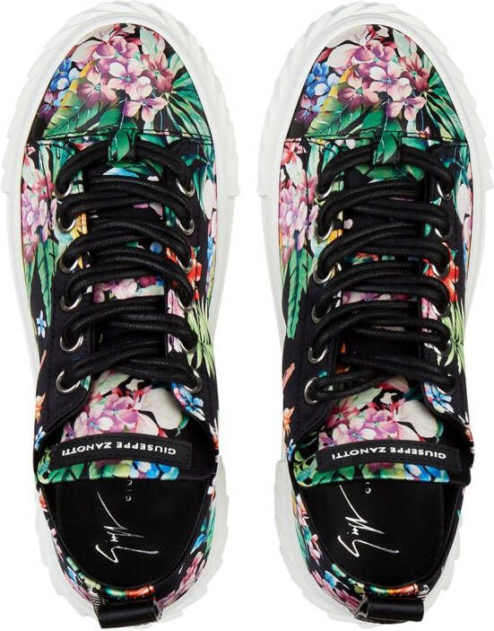 Giuseppe Zanotti Sneakers met bloemenprint Zwart