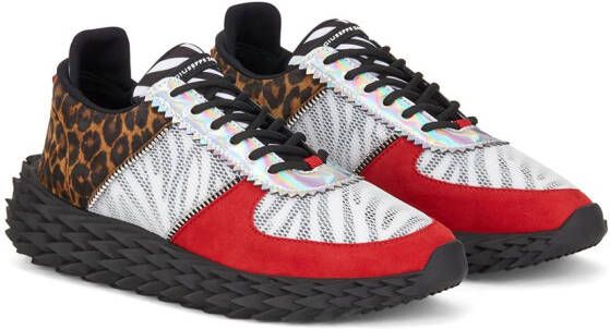 Giuseppe Zanotti Sneakers met dierenpatroon Rood
