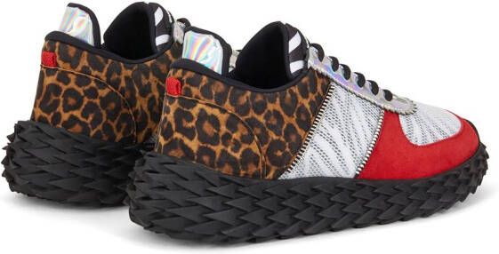 Giuseppe Zanotti Sneakers met dierenpatroon Rood