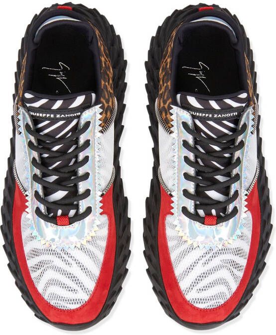 Giuseppe Zanotti Sneakers met dierenpatroon Rood