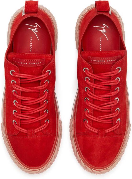 Giuseppe Zanotti Sneakers met geribbelde zool Rood
