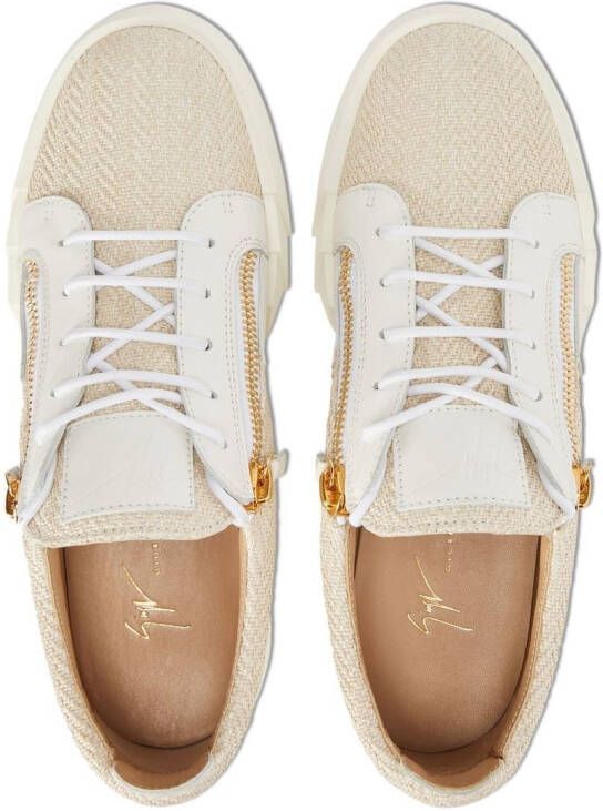 Giuseppe Zanotti Sneakers met geweven vlakken Wit