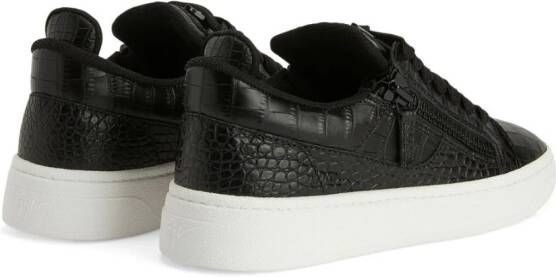 Giuseppe Zanotti Sneakers met krokodillen-effect Zwart