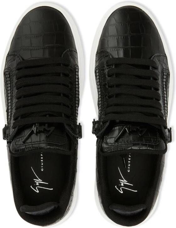 Giuseppe Zanotti Sneakers met krokodillen-effect Zwart
