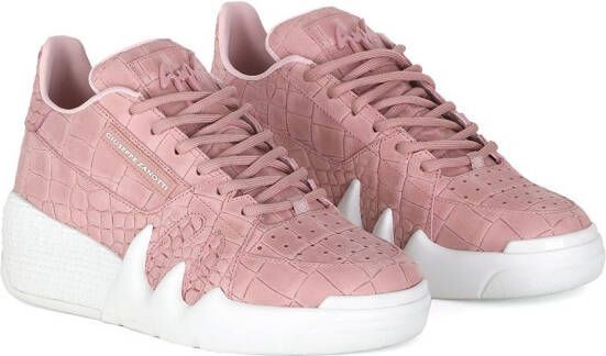 Giuseppe Zanotti Sneakers met krokodillenleer-effect Roze