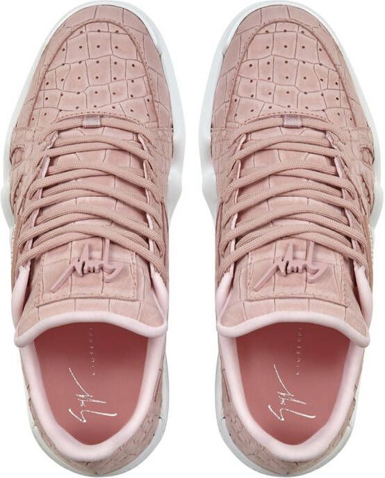 Giuseppe Zanotti Sneakers met krokodillenleer-effect Roze