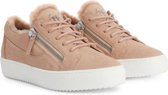 Giuseppe Zanotti Sneakers met lammy afwerking Roze