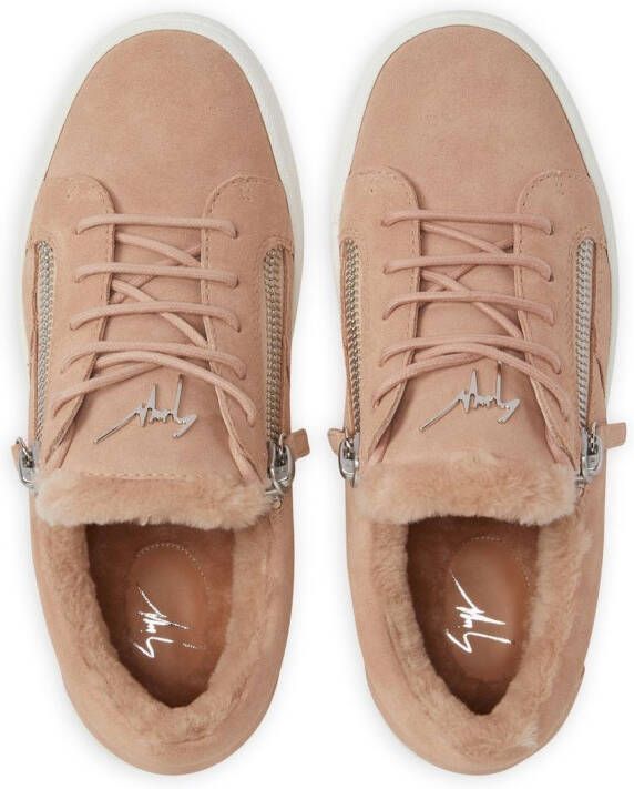 Giuseppe Zanotti Sneakers met lammy afwerking Roze